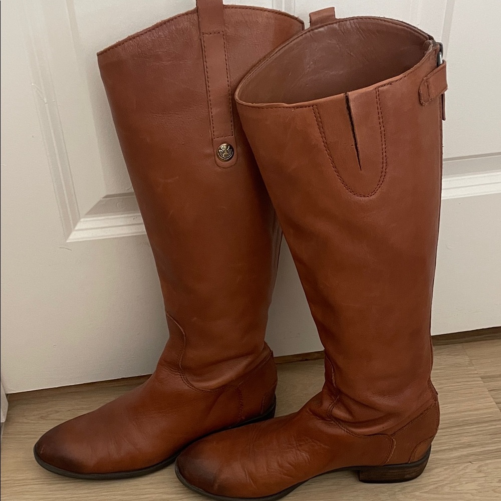 Brown Leather Knee-High Boots